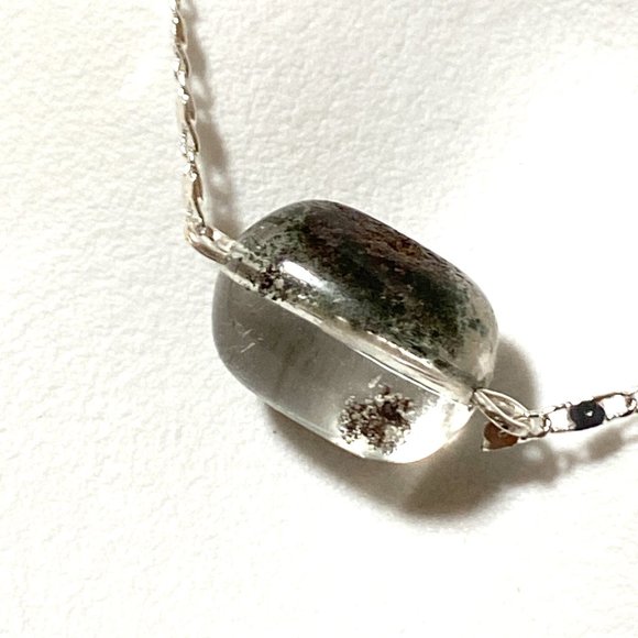 2/$20, Rustic Natural Phantom Quartz Necklace, Genuine Gemstone Bar Pendant - Picture 6 of 14